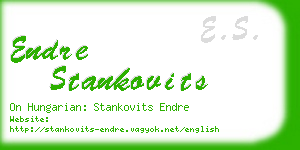 endre stankovits business card